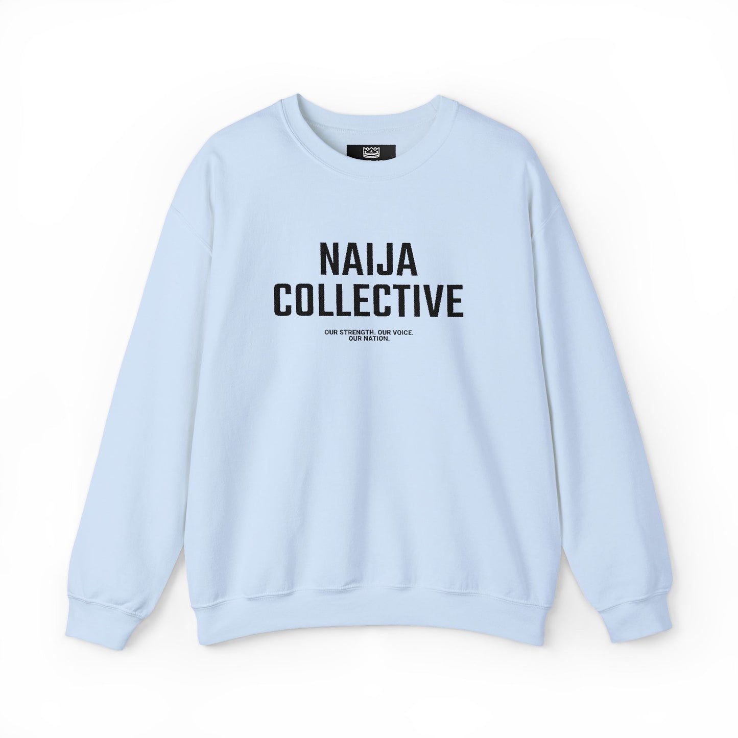 Embroidered Naija Collective Light Color Sweatshirt - Unisex Crewneck