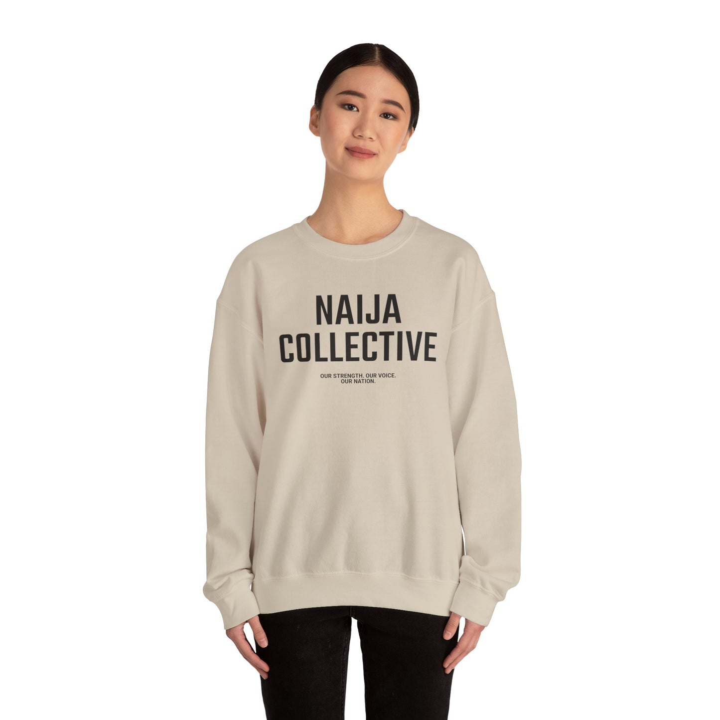 Embroidered Naija Collective Light Color Sweatshirt - Unisex Crewneck