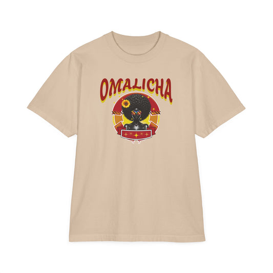 Omalicha Graphic Tee, Unisex Streetwear Garment-Dyed Drop-Shoulder T-Shirt