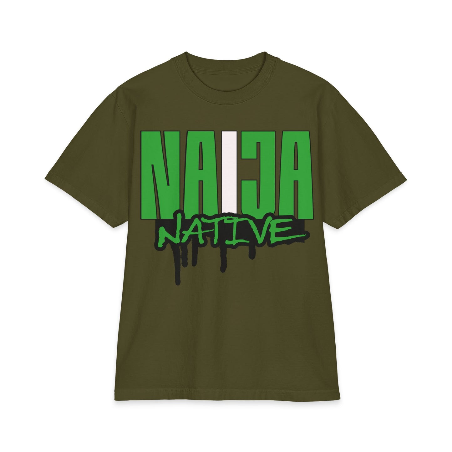 Naija Native Graphic T-Shirt — Green Drip Streetwear Tee