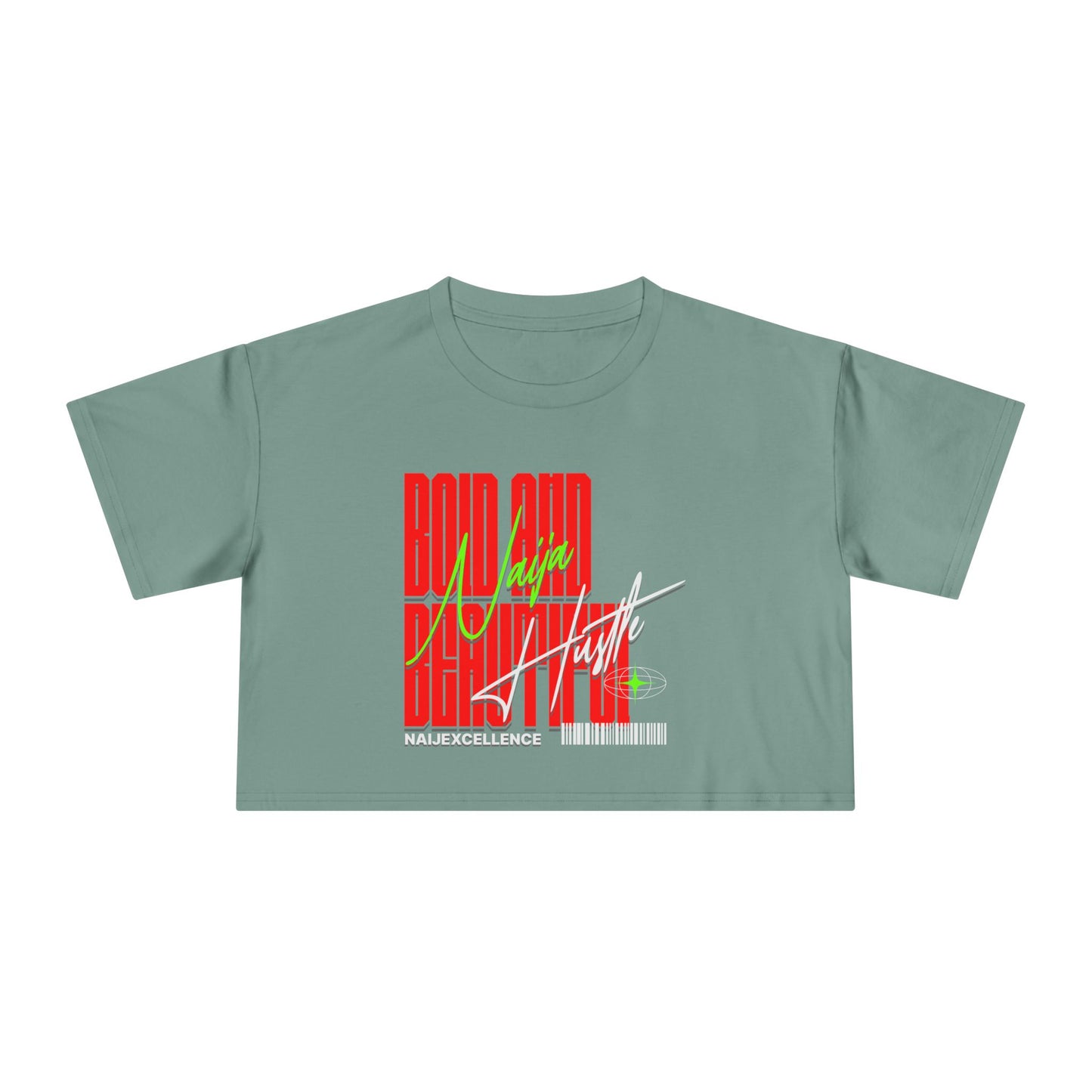 Bold And Beautiful NAJA HUSTLE - Women's Crop Tee, Casual Streetwear Top
