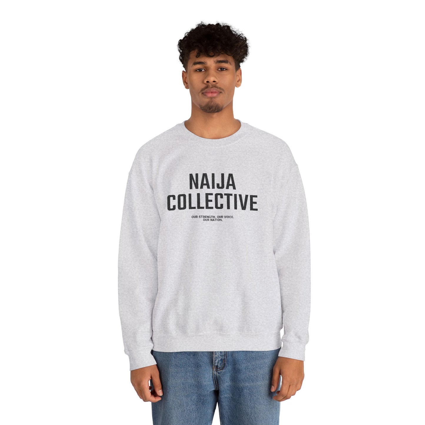 Embroidered Naija Collective Light Color Sweatshirt - Unisex Crewneck