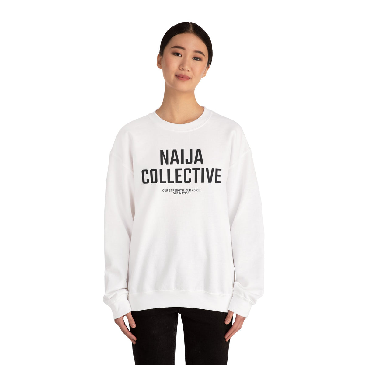 Embroidered Naija Collective Light Color Sweatshirt - Unisex Crewneck