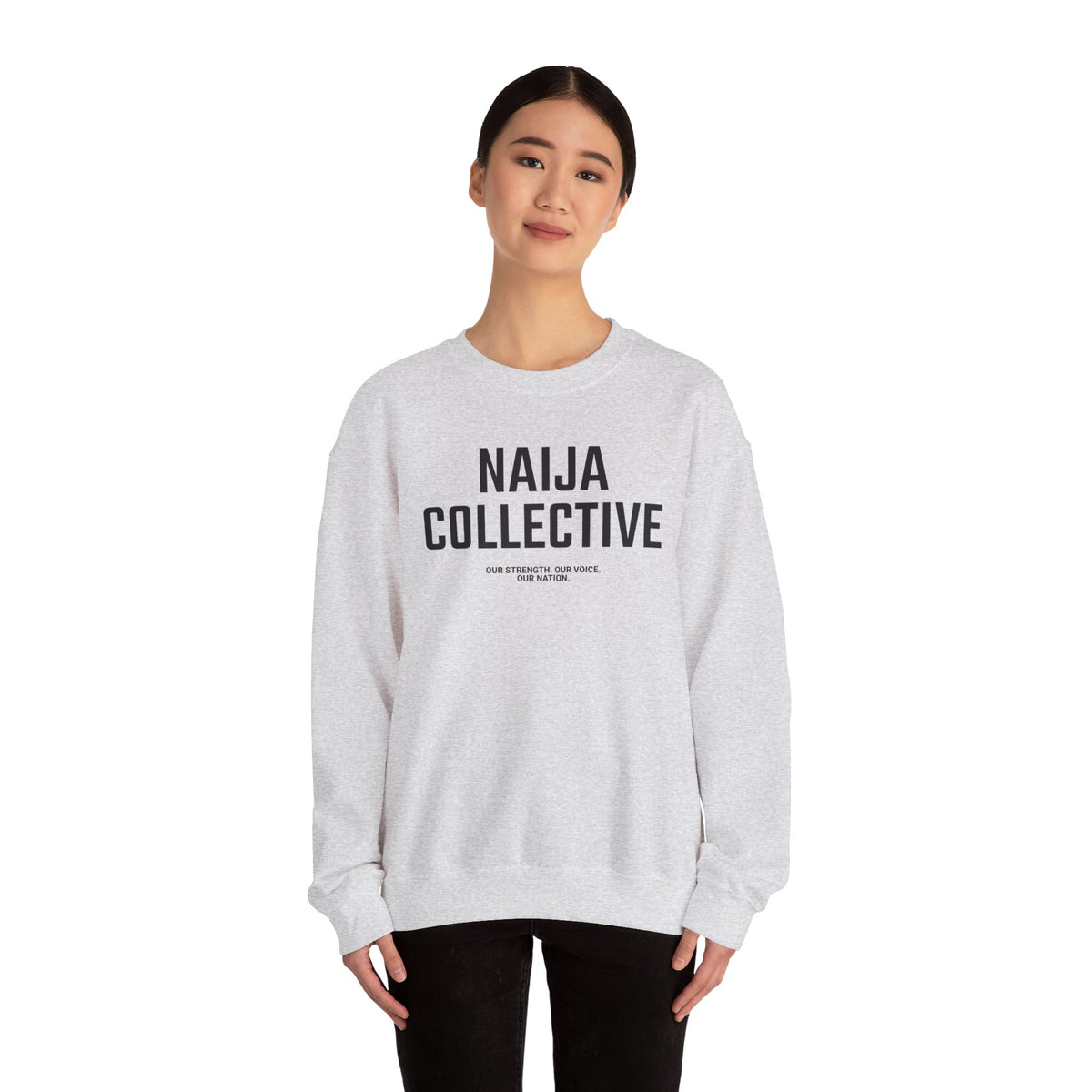 Embroidered Naija Collective Light Color Sweatshirt - Unisex Crewneck