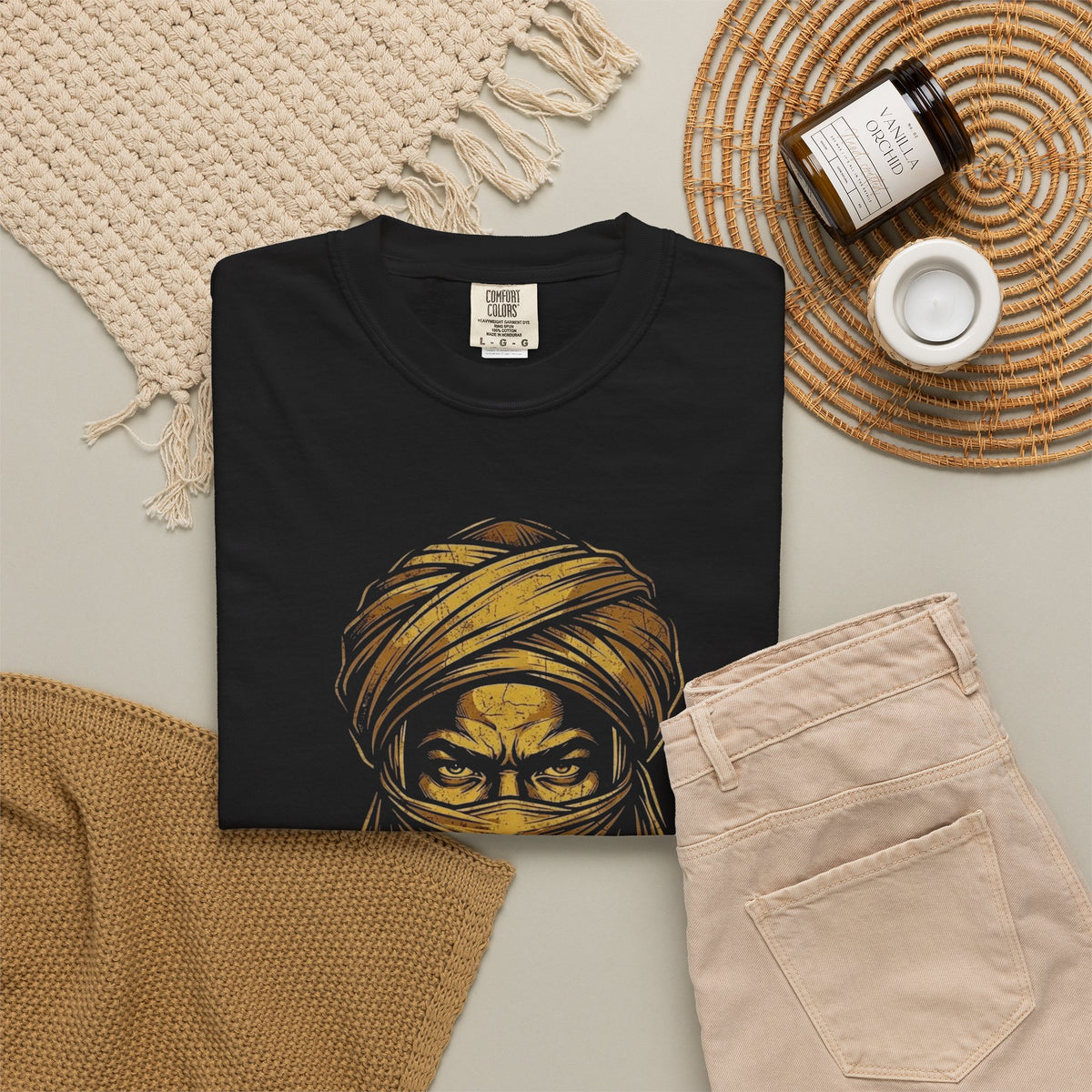 The Black Hausa Cavalier & Rawani Wrap Graphic Tee