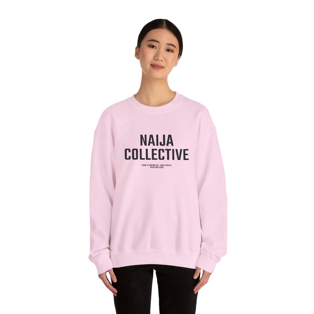 Embroidered Naija Collective Light Color Sweatshirt - Unisex Crewneck